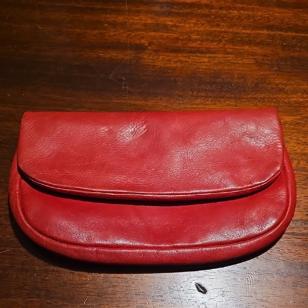 Elegant Red Leather Clutch